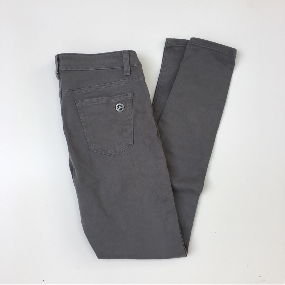 Michael Kors grey skinny jeans pants 4 zipper